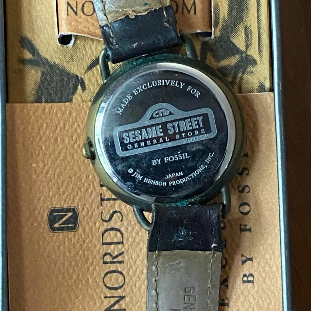 RARE BERT AND ERNIE FOSSIL SESAME STREET BRONZE WATCH